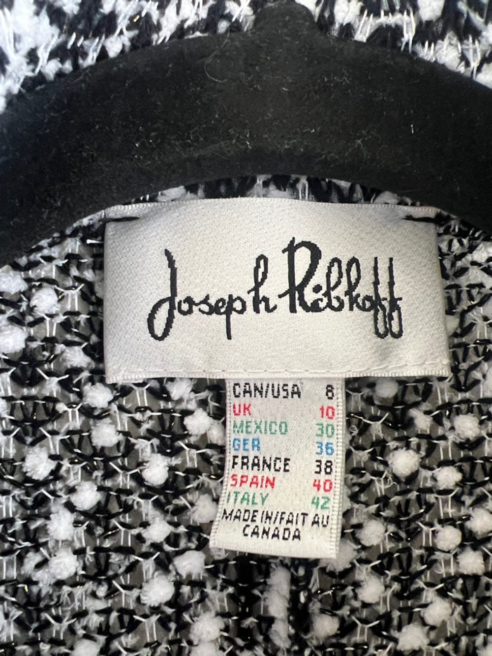 Joseph Ribkoff Ruffle Collar Boucle Jacket - Picture 2 of 11